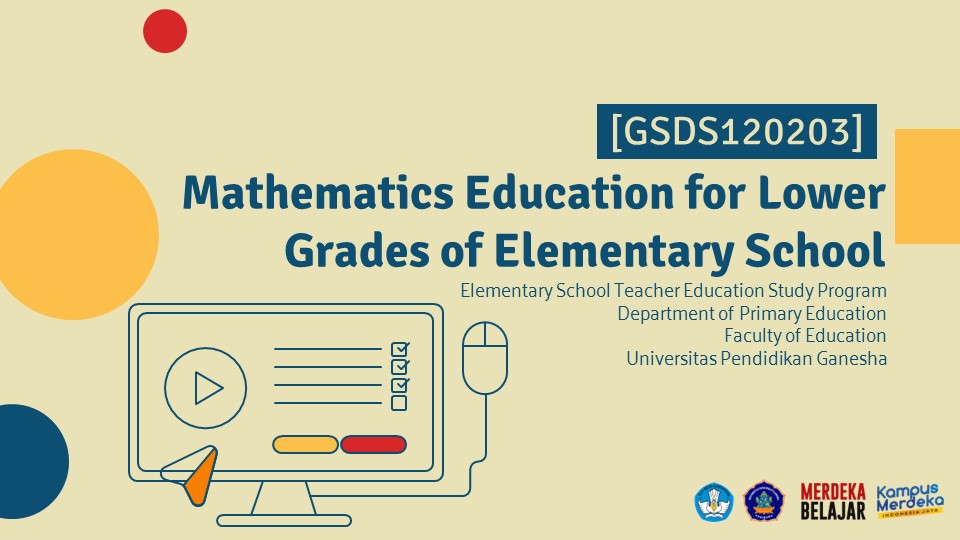 [GSDS120203] MATHEMATICS EDUCATION FOR LOWER GRADES OF ELEMENTARY SCHOOL